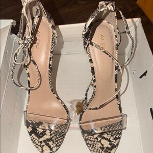 ALDO Women's Snakeskin Lace-Up Heels
